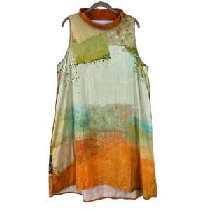 3 Potato Art To Wear Midi Dress Size XL Lightweight Artsy Boho